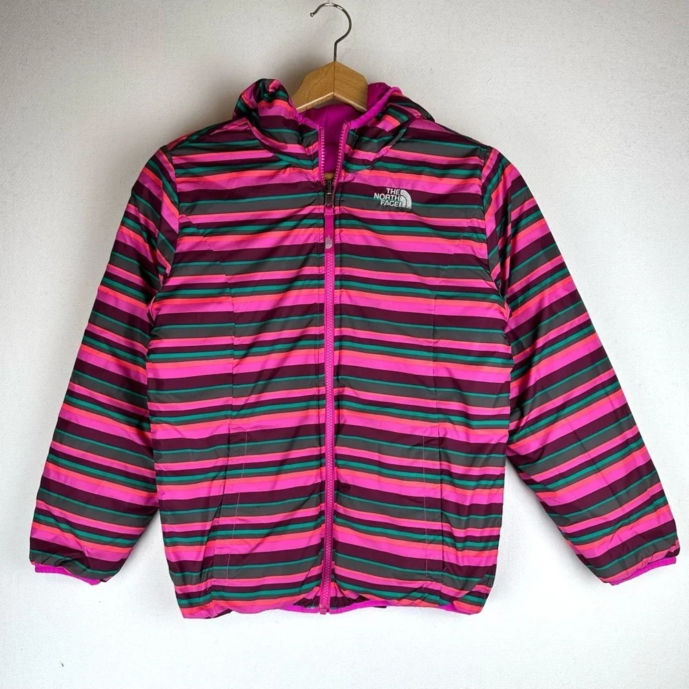 The North Face Reversible Perrito Jacket Puffer Pink Stripe Outdoors Gorpcore